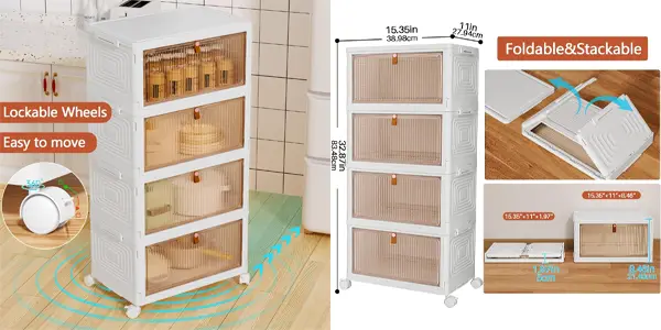 Pack 4x caja de almacenamiento apilable