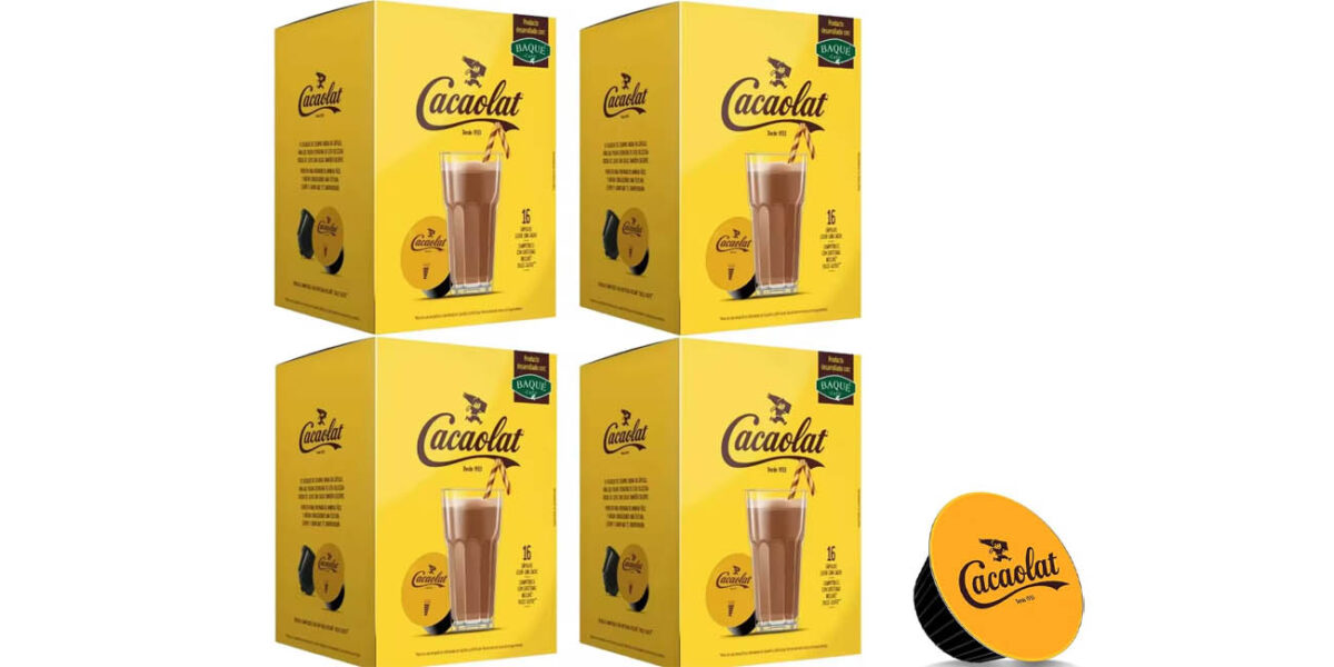 Pack de 64 cápsulas de Cacaolat compatible con Dolce Gusto