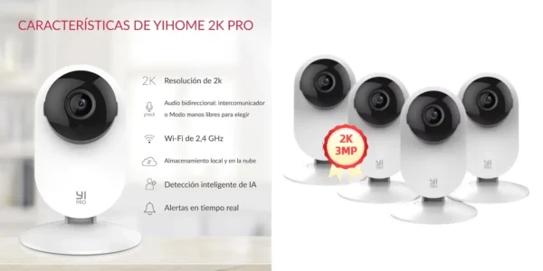 Pack 4xc Cámara WiFi Xiaomi YI Home 2K Pro