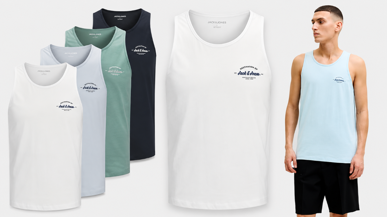 Pack de 4 camisetas de tirantes Jack & Jones Jjbrandon para hombre