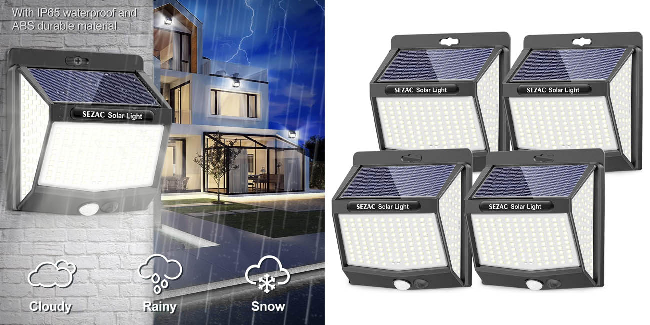 Pack x4 Focos LED solares Sezac para exterior