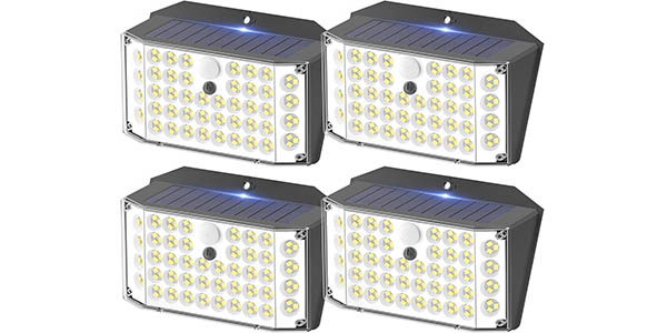 Pack x4 Apliques solares impermeables para exterior SIGRILL
