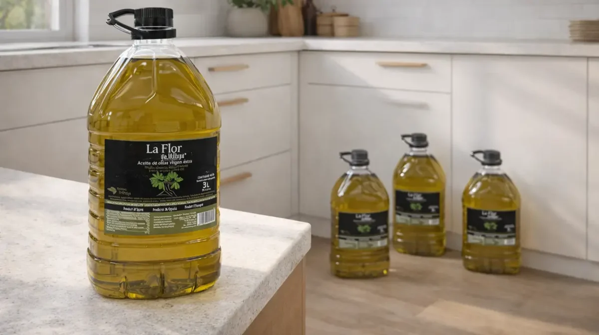 Pack de 4 garrafas de Aceite de Oliva Virgen Extra La Flor De Málaga de 3L cada una