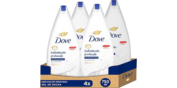 Pack x4 Gel de ducha Dove Hidratación Profunda de 750 ml