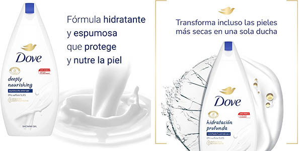 Pack x4 Gel de ducha Dove Hidratación Profunda de 750 ml
