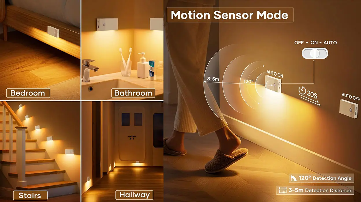 Pack Swoieltr de 4 luces nocturnas con sensor de movimiento barato
