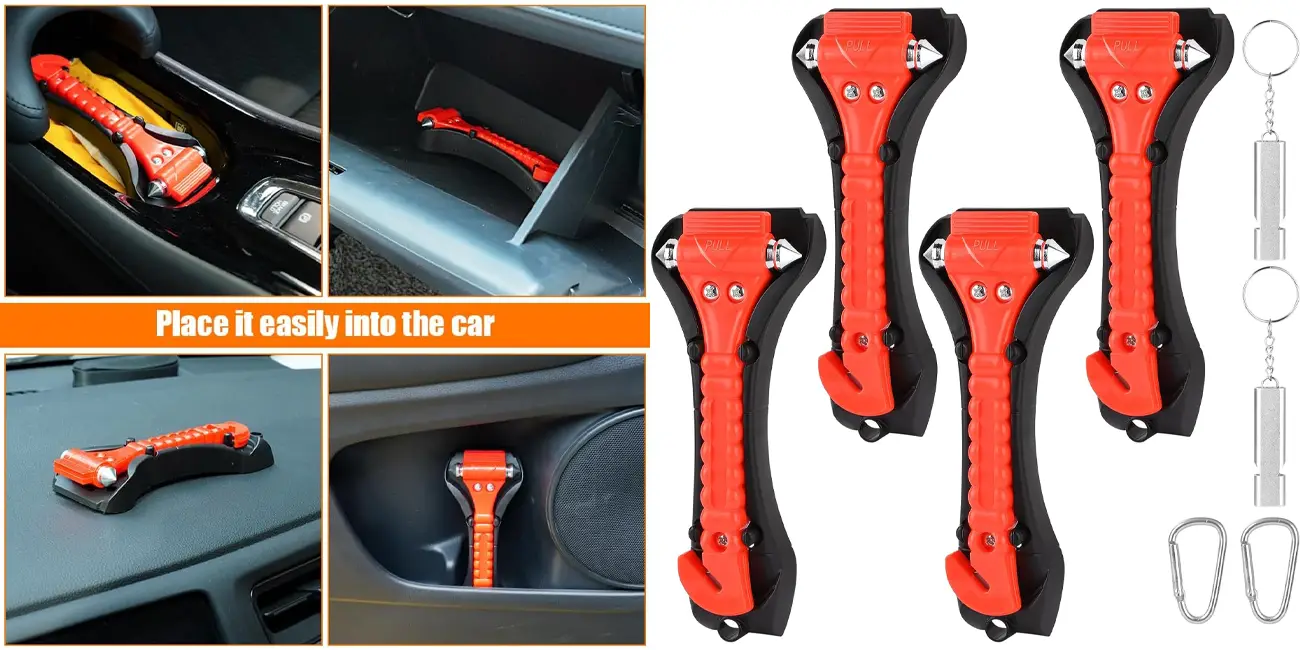 Pack 4x martillo de seguridad URAQT 2 en 1