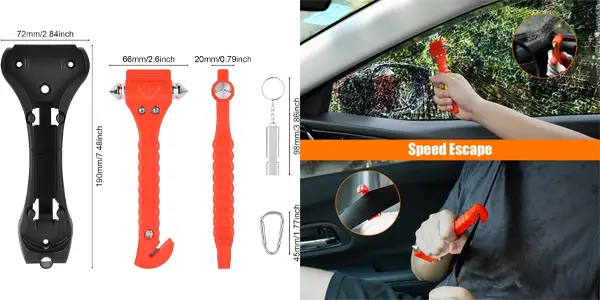 Pack 4x martillo de seguridad URAQT 2 en 1