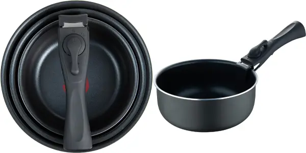 Pack de 3 cazos Bergner CLICK&COOK con mango intercambiable