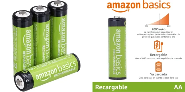 Pack 4x pilas recargables Amazon Basics AA