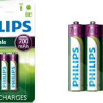 Pack de 4 pilas recargables Philips AAA de 700 mAh