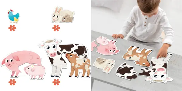Pack 4x puzles infantil XXL Goula de animales