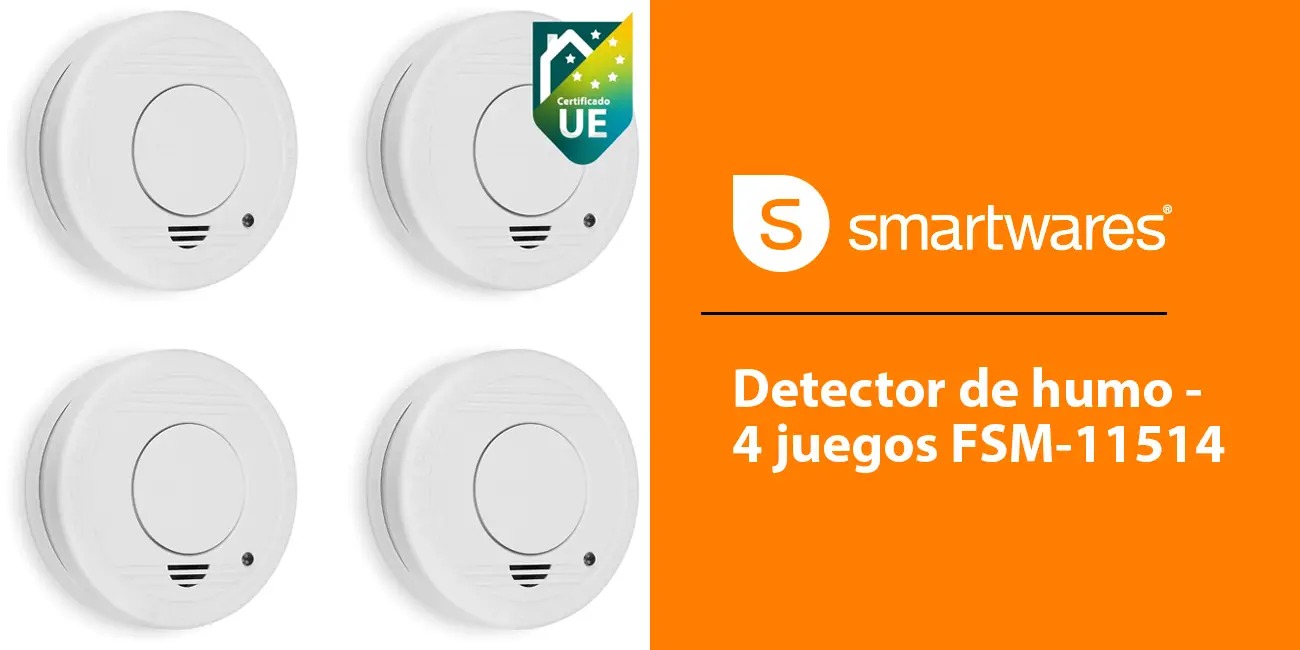 Pack 4x Detector de humo Smartwares RM250