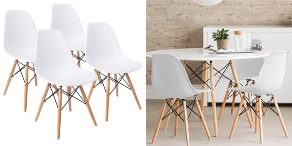 Juego de 4 sillas de comedor nórdicas