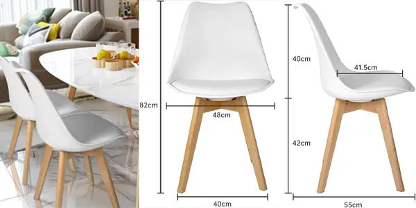 Pack 4 sillas de comedor nórdicas