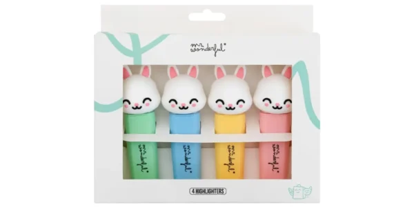Pack de 4 subrayadores Mr. Wonderful Conejo