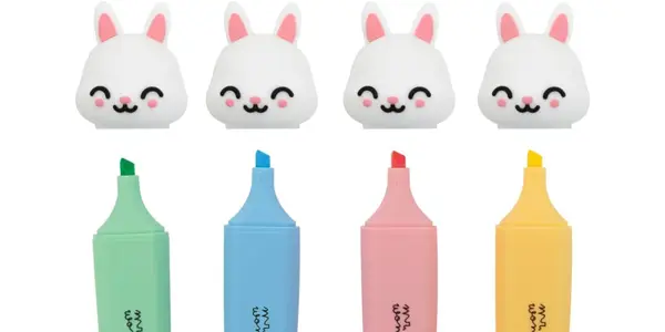 Pack de 4 subrayadores Mr. Wonderful Conejo