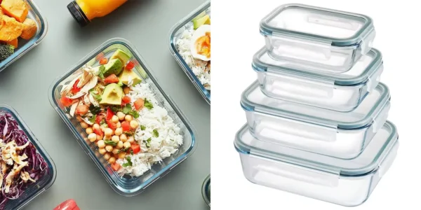 Juego de 4 fiambreras de cristal MAXHOME