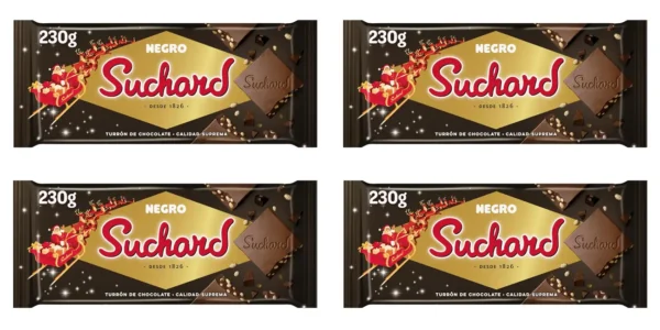 Pack 4x Tableta de turrón de chocolate negro Suchard