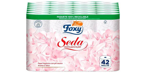 Pack 42 rollos papel higiénico Foxy Seda