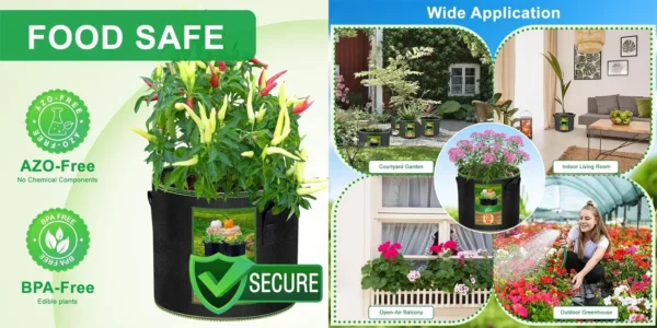 Pack 5x bolsa de cultivo PIGADA de 12l