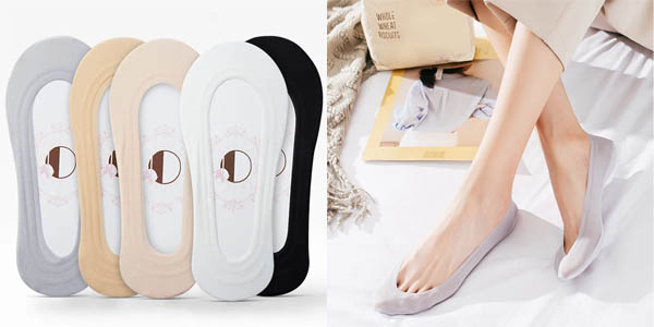 Pack 5 pares de calcetines invisibles para mujer