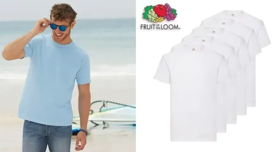 Pack x5 camisetas de algodón Fruit of the Loom