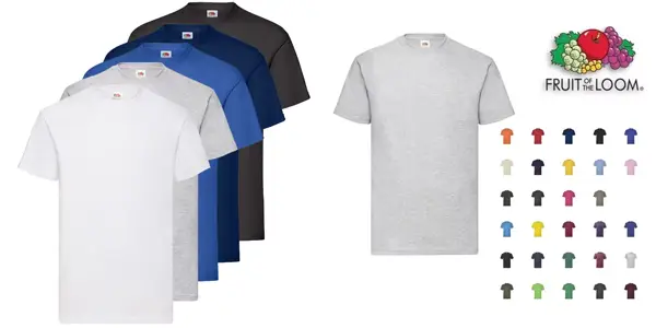 Pack 5x camiseta Fruit Of The Loom