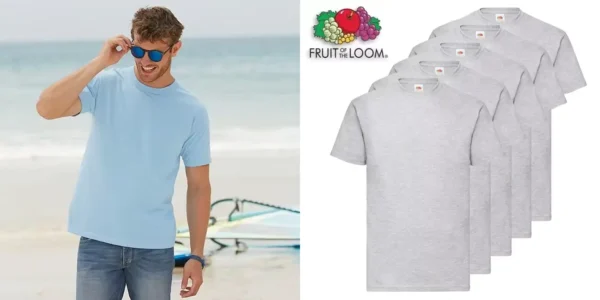 Pack x5 camisetas de algodón Fruit of the Loom