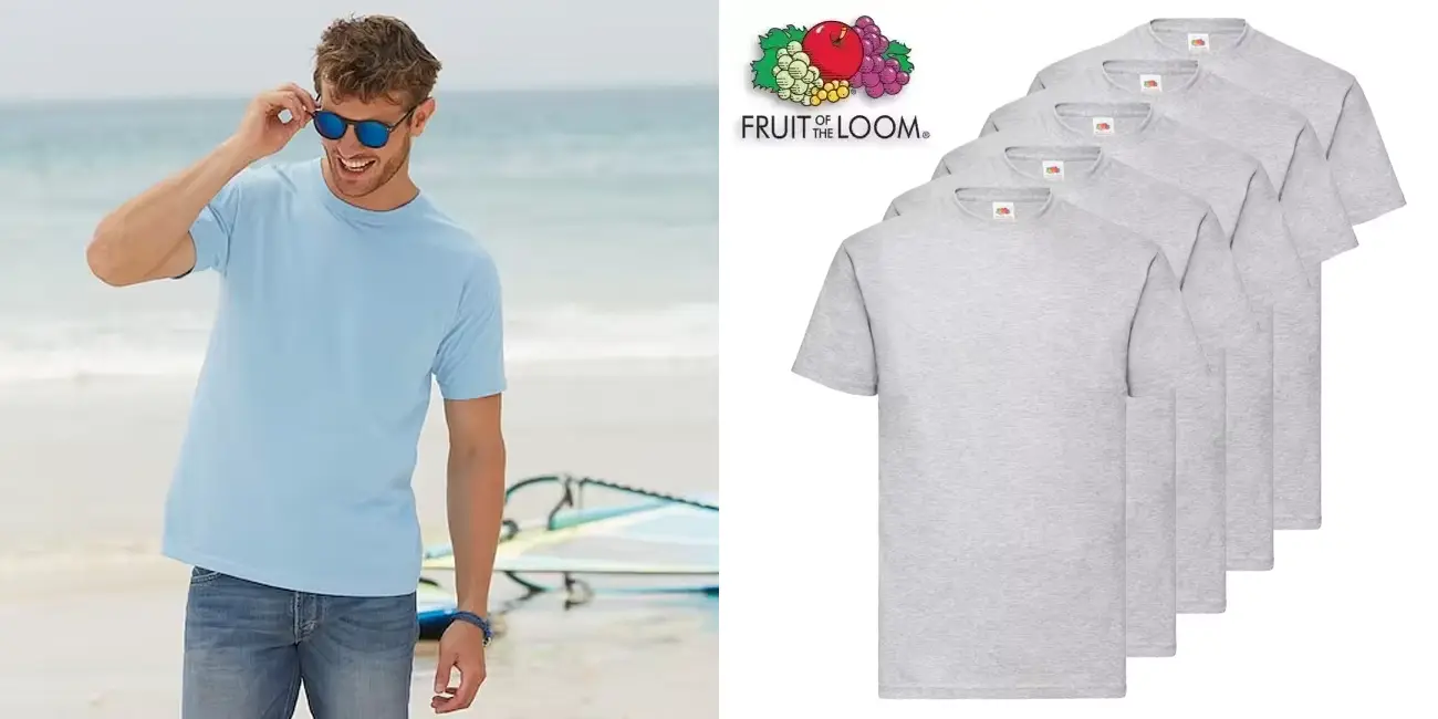 Pack x5 camisetas de algodón Fruit of the Loom