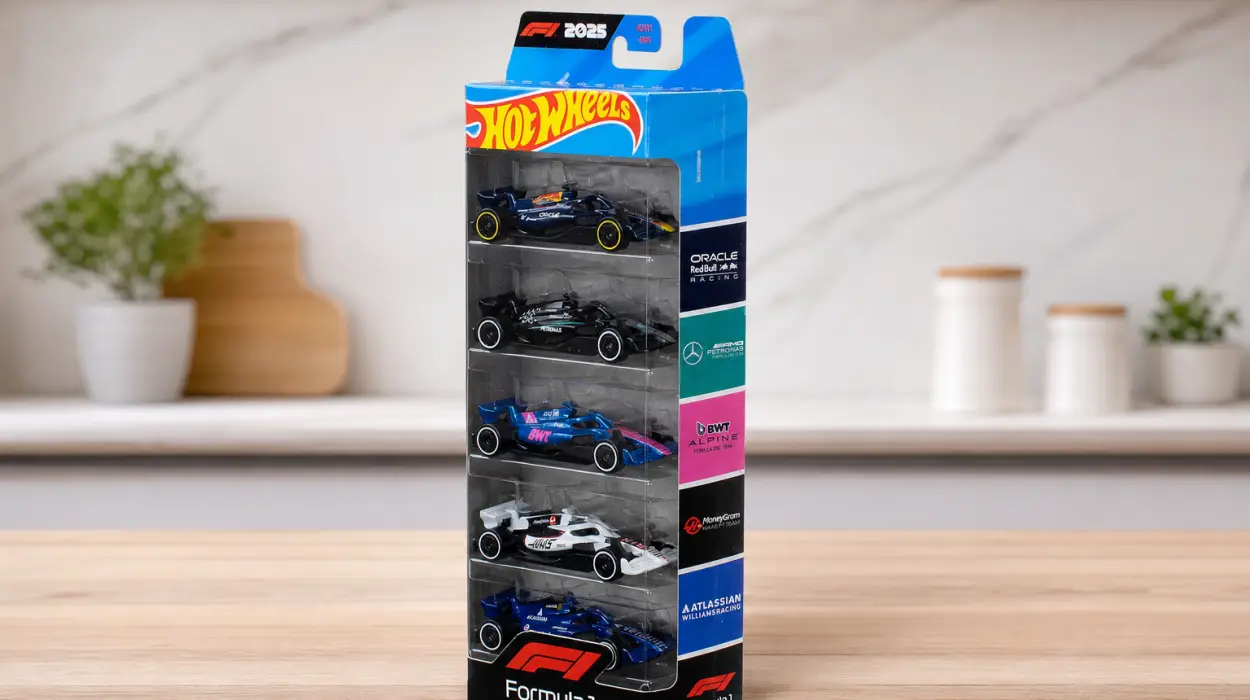 Pack de 5 coches de juguete Hot Wheels Formula 1 a escala 1:64