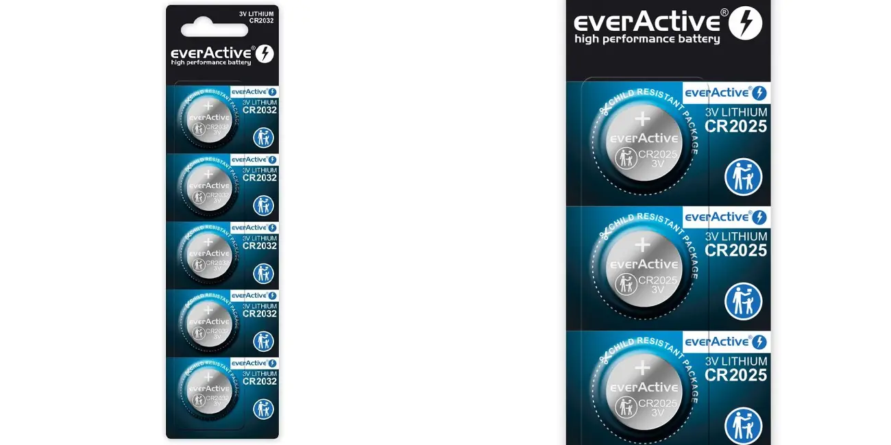 Pack de 5 pilas de botón EVERACTIVE CR2032