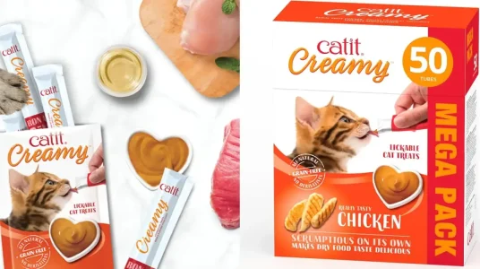 Pack 50x tubo de comida húmeda para gatos Catit Creamy Pollo