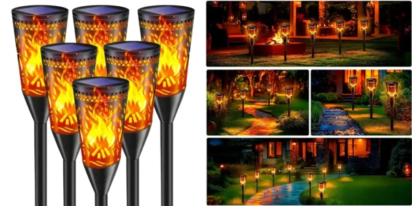 Pack de 6 antorchas LED FIFlying con carga solar