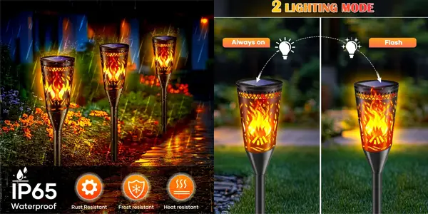Pack de 6 antorchas LED FIFlying con carga solar