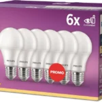 Pack de 6 bombillas LED Philips E27 de 9,5W