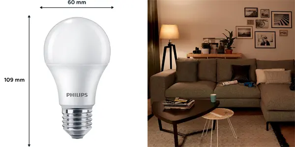 Pack de 6 bombillas LED Philips E27 de 9,5W