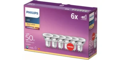 Chollo Pack x6 Bombillas LED Philips GU10 de 50W por sólo 8,99€ (-39%) ¡Sólo 1,50€ por bombilla!