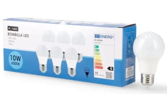 Pack de 6 bombillas LED M Ledme E27 A60 de 10W con luz fría