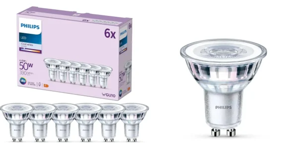 Pack x6 Bombillas LED Philips GU10