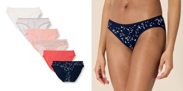 Pack x6 Bragas Amazon Essential Bikini de algodón