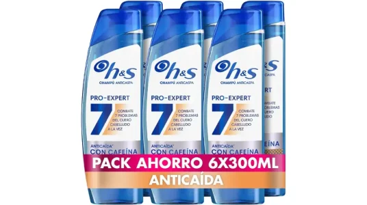 Pack x6 Champú H&S Pro-Expert 7 anticaspa y anticaída