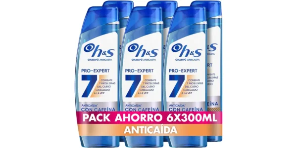 Pack x6 Champú H&S Pro-Expert 7 anticaspa y anticaída