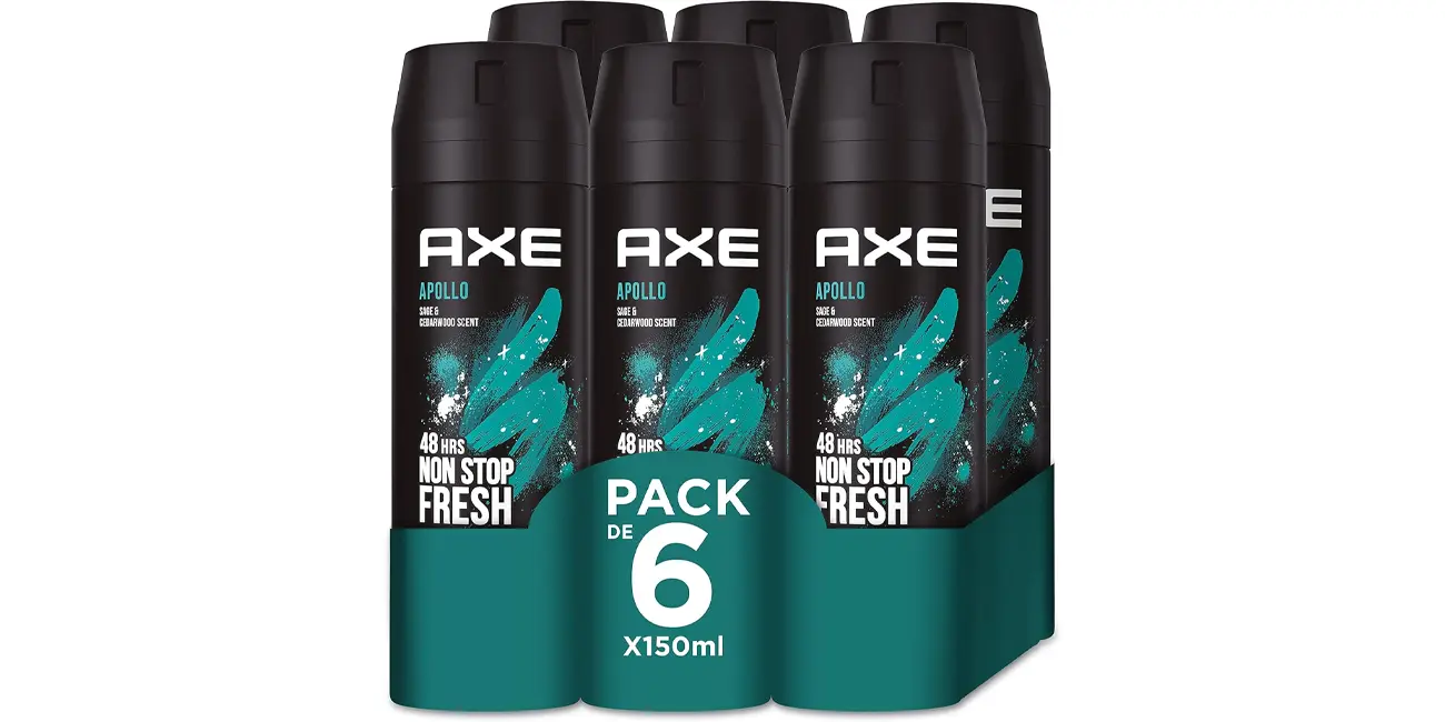 Pack 6x desodorante en spray Axe Apollo de 150 ml