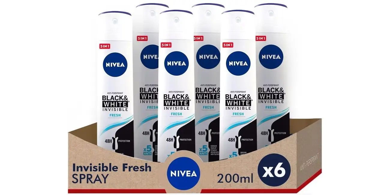 Pack 6x desodorante Nivea Black & White Fresh de 200 ml