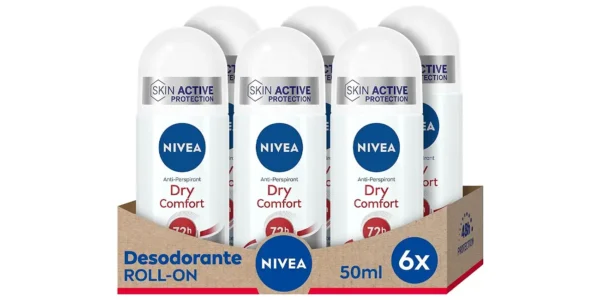 Pack 6x desodorante Nivea Dry Comfort Roll-on