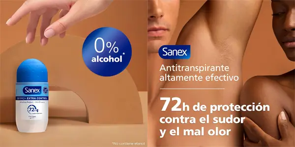 Pack 6x desodorante roll-on Sanex Dermo+ Extra Control de 50 ml