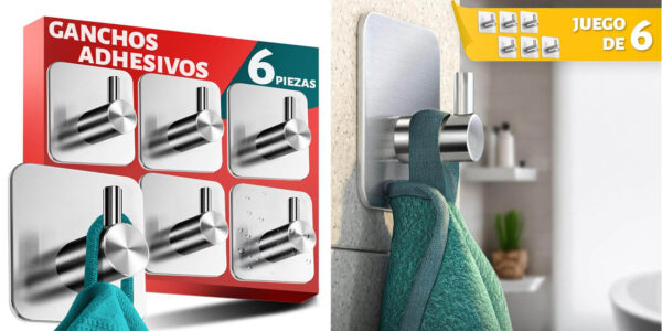 Pack de 6 ganchos autoadhesivos Menz