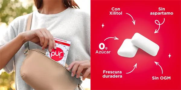 Pack 6 paquetes de chicles PUR Gum Canela