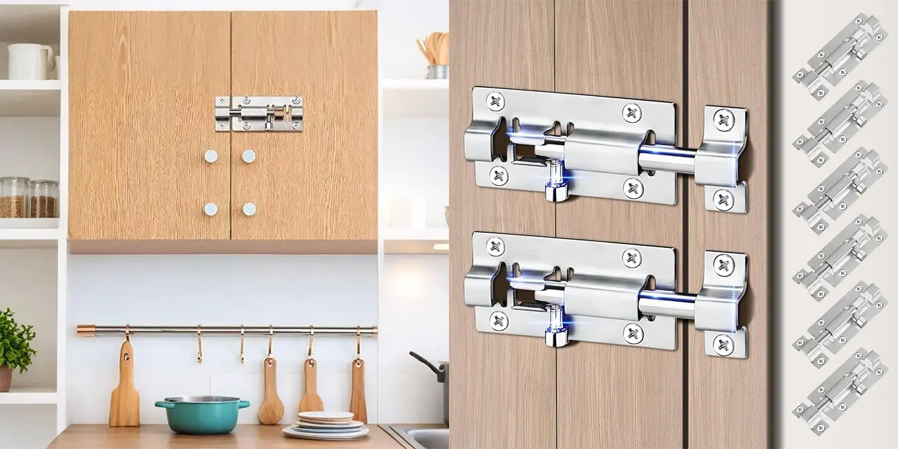 Pack 6x pestillo de barril de acero inoxidable